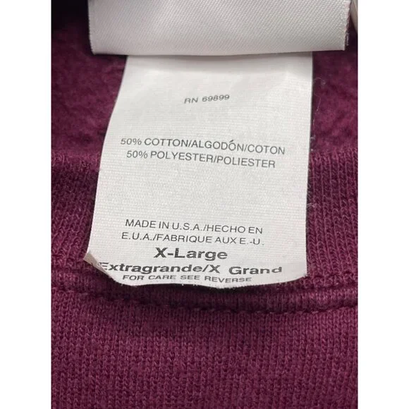 Vintage Maine Heavy Weight USA 3D textured logo American Spirit tag XL Burgundy - Picture 5 of 8